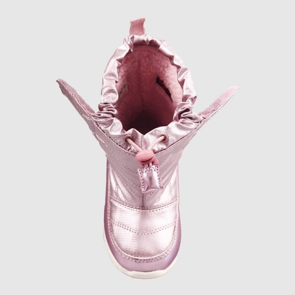 Girls Snow Boot Pink Metallic Winter Cozy Shoe NEW - Picture 5 of 6